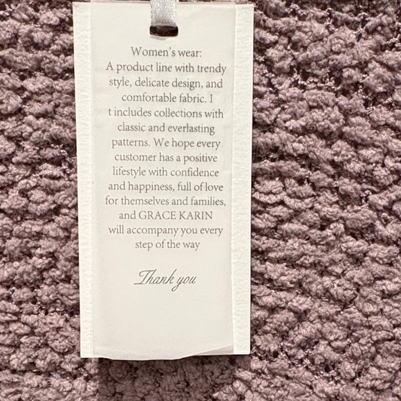 NWT Grace Karin Women's Mauve Open Front Cardigan with pockets - Picture 4 of 4